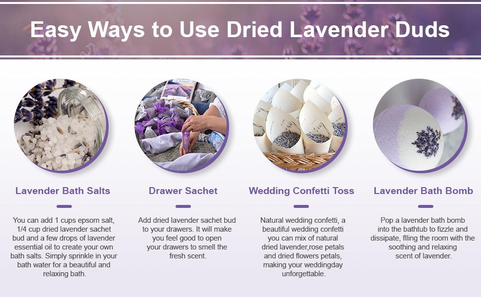 Dried Lavender Flowers, Dry Lavender Buds Bulk Wholesale Fragrant Lavender for Wedding Toss, Crafts, Sachets - 1/2 Pound