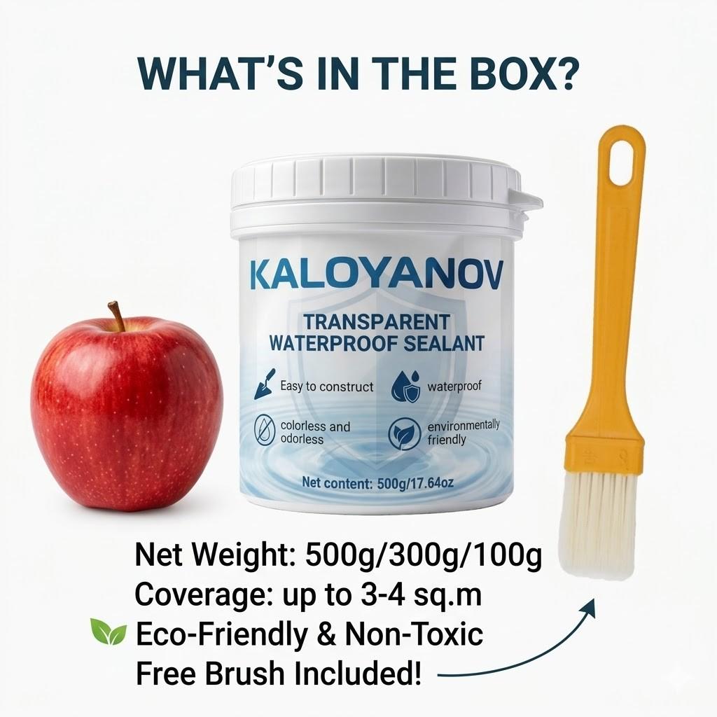 500g Transparent Waterproof Sealant Anti-Leakage Glue with Brush for Bathroom Roof Window Wall Tile Repair Coating Agent