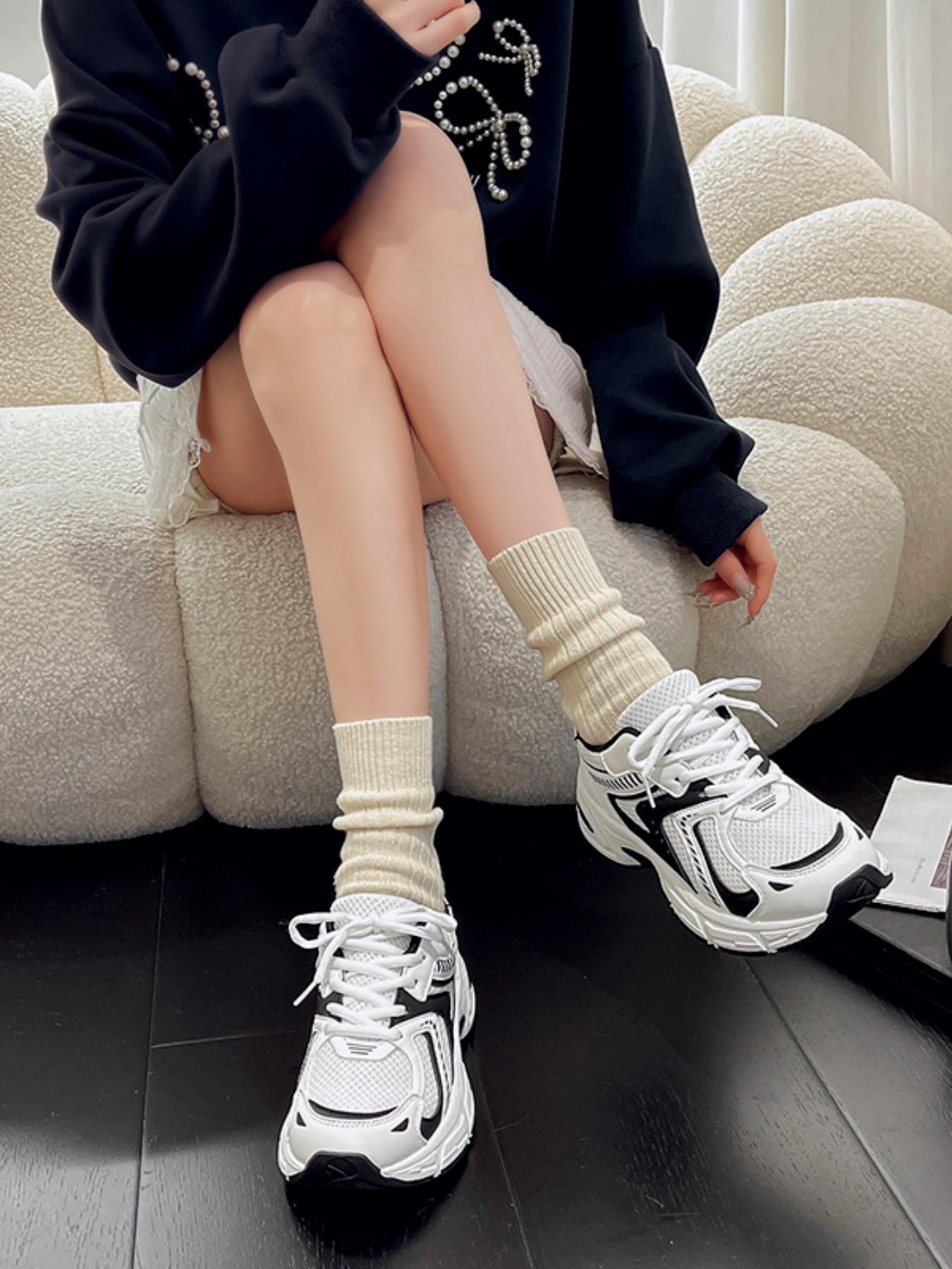 Soft Sole Lightweight Dad Shoes for Women, Thick Heel Casual Sporty Sneakers, Versatile Slimming Travel Shoes, Spring & Fall, Soft Soled Sneakers