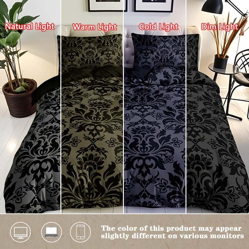 Baroque Printed Bedding Set, 1 Count Duvet Cover & 2 Counts Pillowcase without Filler, Soft Comfortable Bedding Set for Home Bedroom, Decorative Duvet Cover