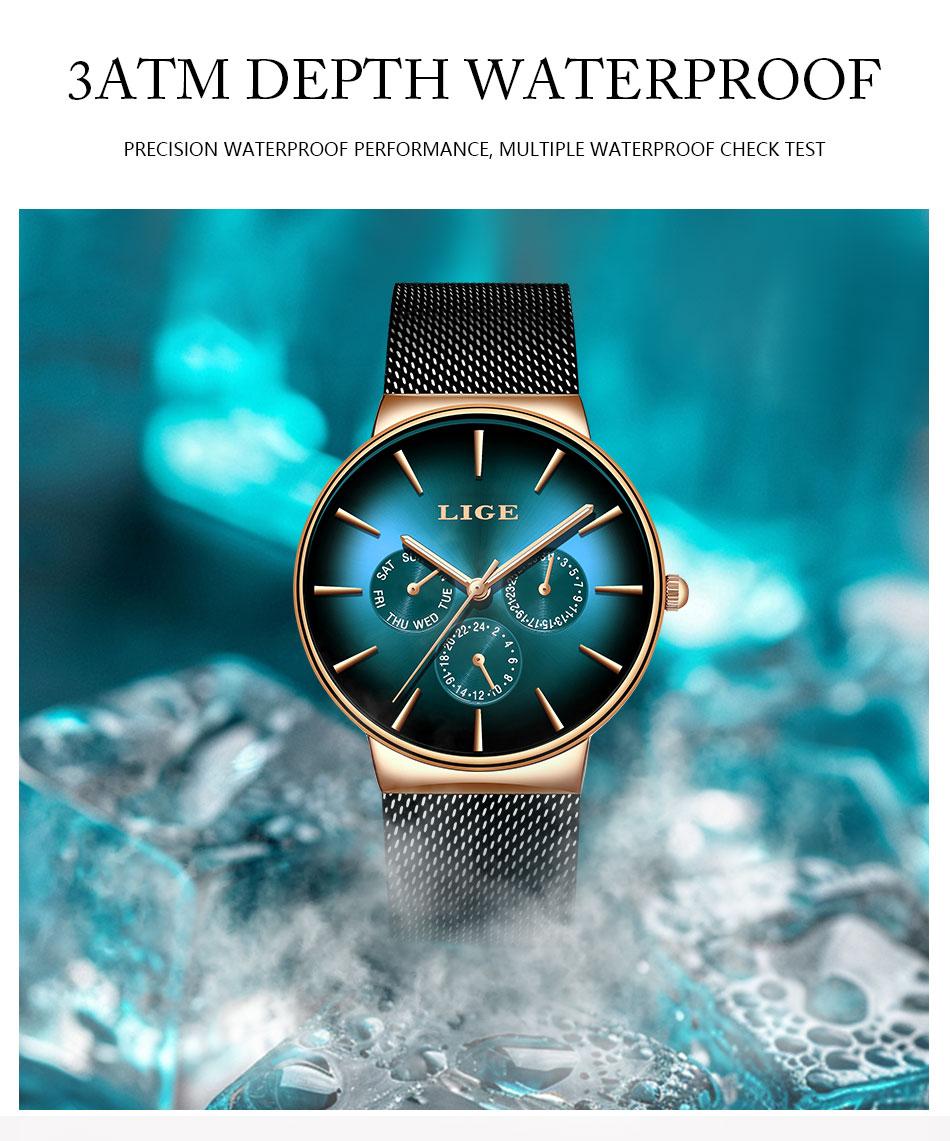 Business leisure watc,mineralhigh hardness glass mirror wateproof black blue