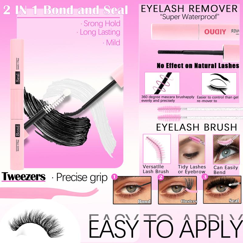 2102pcs/set Mixed Styles Lash Clusters Kit, 13 Styles Fairy A/B, Volume 40D/50D/60D/100D/150D and Bottom Eyelash Clusters Extensions with Bond and Seal, Makeup Tools for Beginners and Proficient, DIY at Home with Eyelash Extension Tweezers 2102pcs/set Mixed Styles Lash Clusters Kit, 13 Styles Fairy A/B, Volume 40D/50D/60D/100D/150D and Bottom Eyelash Clusters Extensions with Bond and Seal, Makeup Tools for Beginners and Proficient, DIY at Home with Eyelash Extension Tweezers