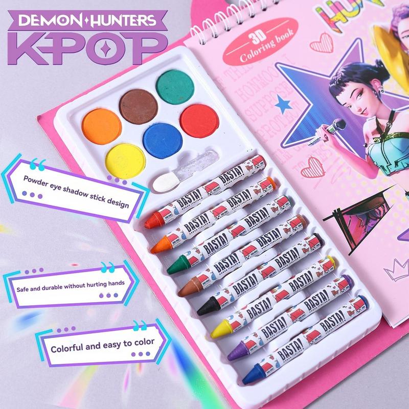 K-Pop Anime Coloring Book, Singing Queen Colorful Drawing Activities, Safe Art Supplies & Creative Fun Gift