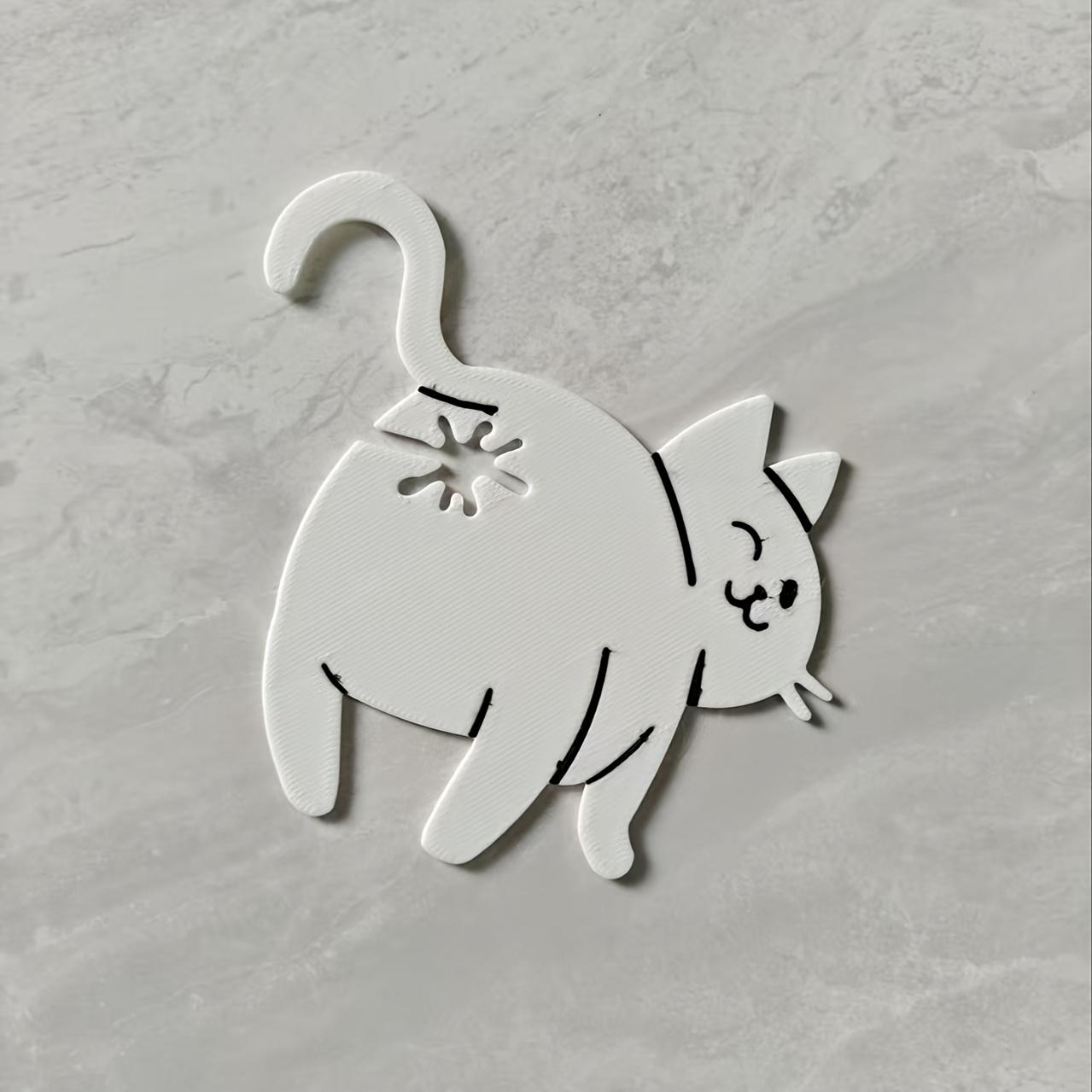 [Cat Bread Clip] Cat Butt Bread Clip - 3D Printed Humorous Kitchen Gadget - Plastic Bag Holder for Bread & Snacks - Cute Animal Pantry Storage Accessory - Quirky Home Decor Gift - Playful Design - Lightweight Accessory - Pet Lovers
