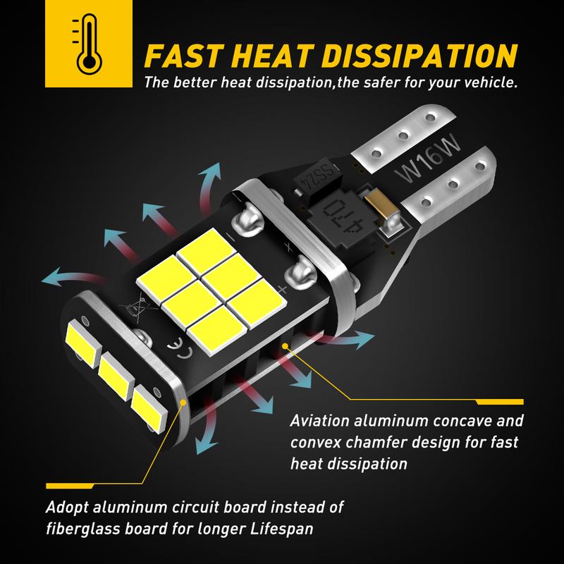 AUXITO 912 921 LED Bulb for Backup Light Reverse Lights High Power 2835 15-SMD Chipsets Error Free T15 906 922 W16W Bulbs, 6000K White Daytime Running Lights (Upgraded, Pack of 2) AUXITO 912 921 LED Bulb for Backup Light Reverse Lights High Power 2835 15-SMD Chipsets Error Free T15 906 922 W16W Bulbs, 6000K White Daytime Running Lights (Upgraded, Pack of 2)