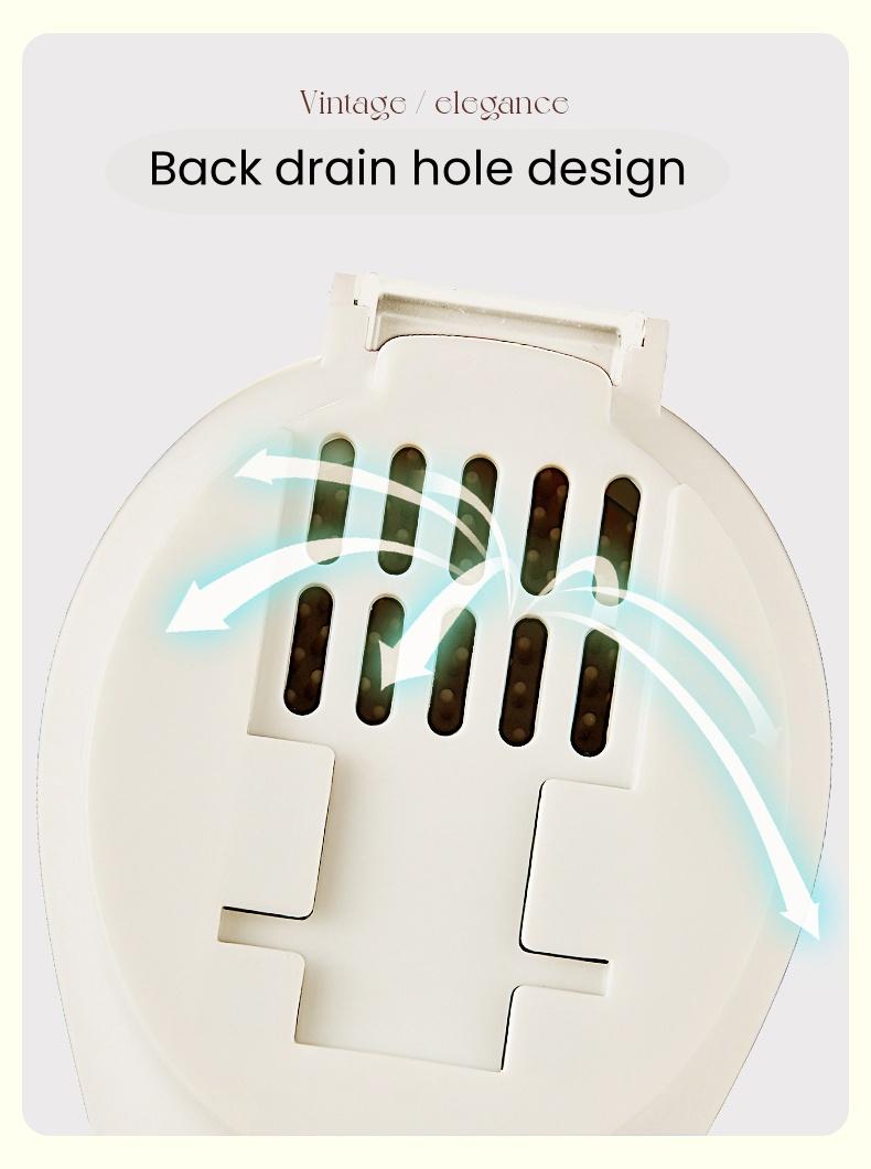 UFORU Wall Mounted Silicone Toilet Brush & Holder Set - Long Handle Flat Tip for Easy Corner Cleaning - Space Saving Bathroom Accessory - Restroom