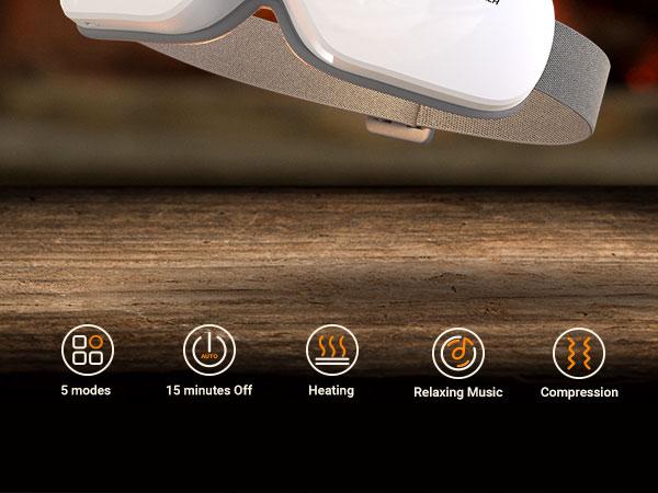 MERACH Eye Massager with Heat Compression and Bluetooth Music Eye Care Device Smart EyeMask for Relax Birthday Gifts Comfort