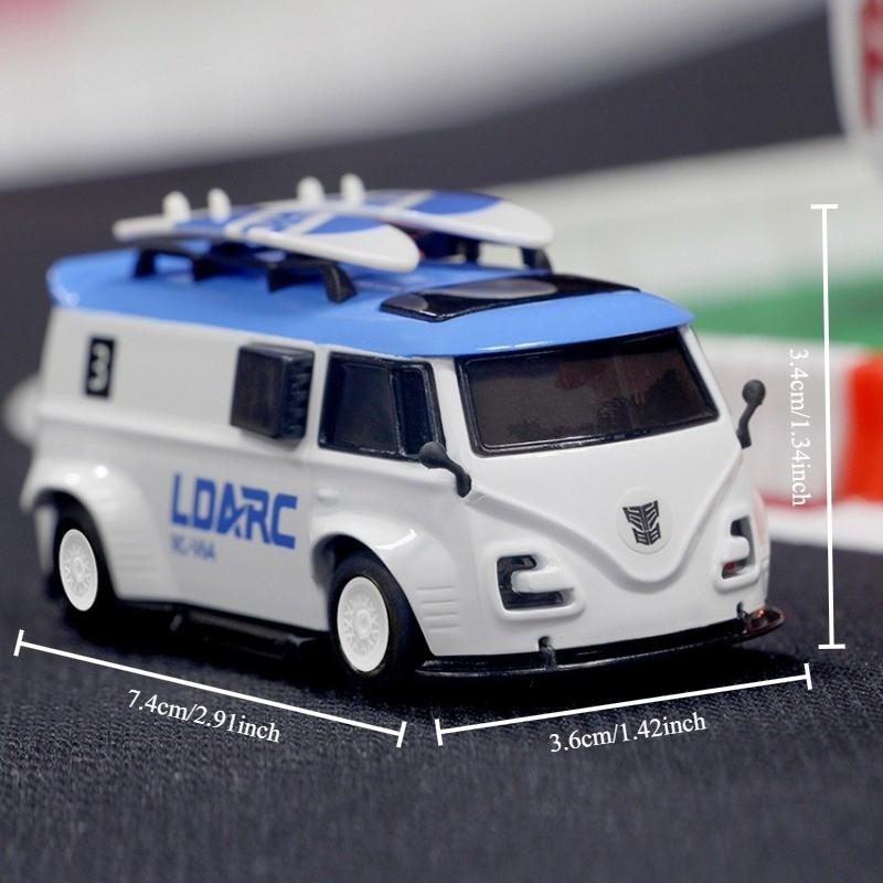 LDARC V64 Desktop Micro RC Car Classic Retro Mini Van 1:64 Scale Full Proportional Control Indoor Racing Toy for Hobbyists
