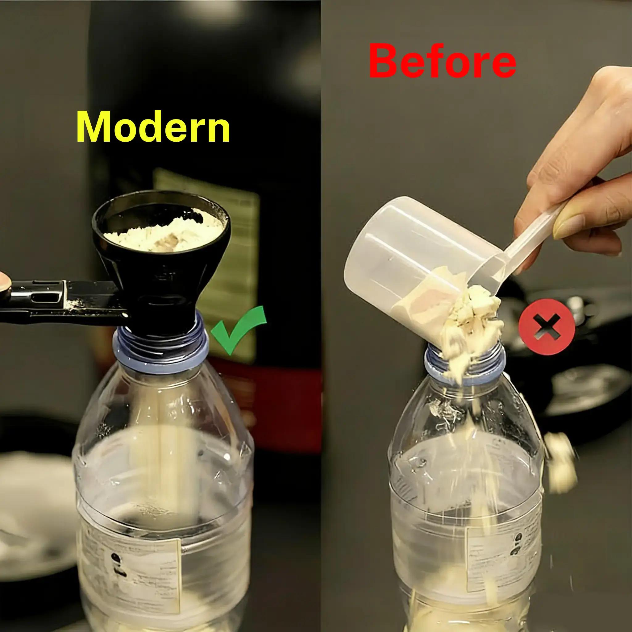 2PCS Protein Powder Sliding Spoon,High Quality Funnel for Pre Workout Creatine Powder Formula,Coffee Milk Smoothie Chocolate Powder Kitchen Utensils BPA Free Plastic,Perfect Gift for Valentine's Day Father's Day Anniversary