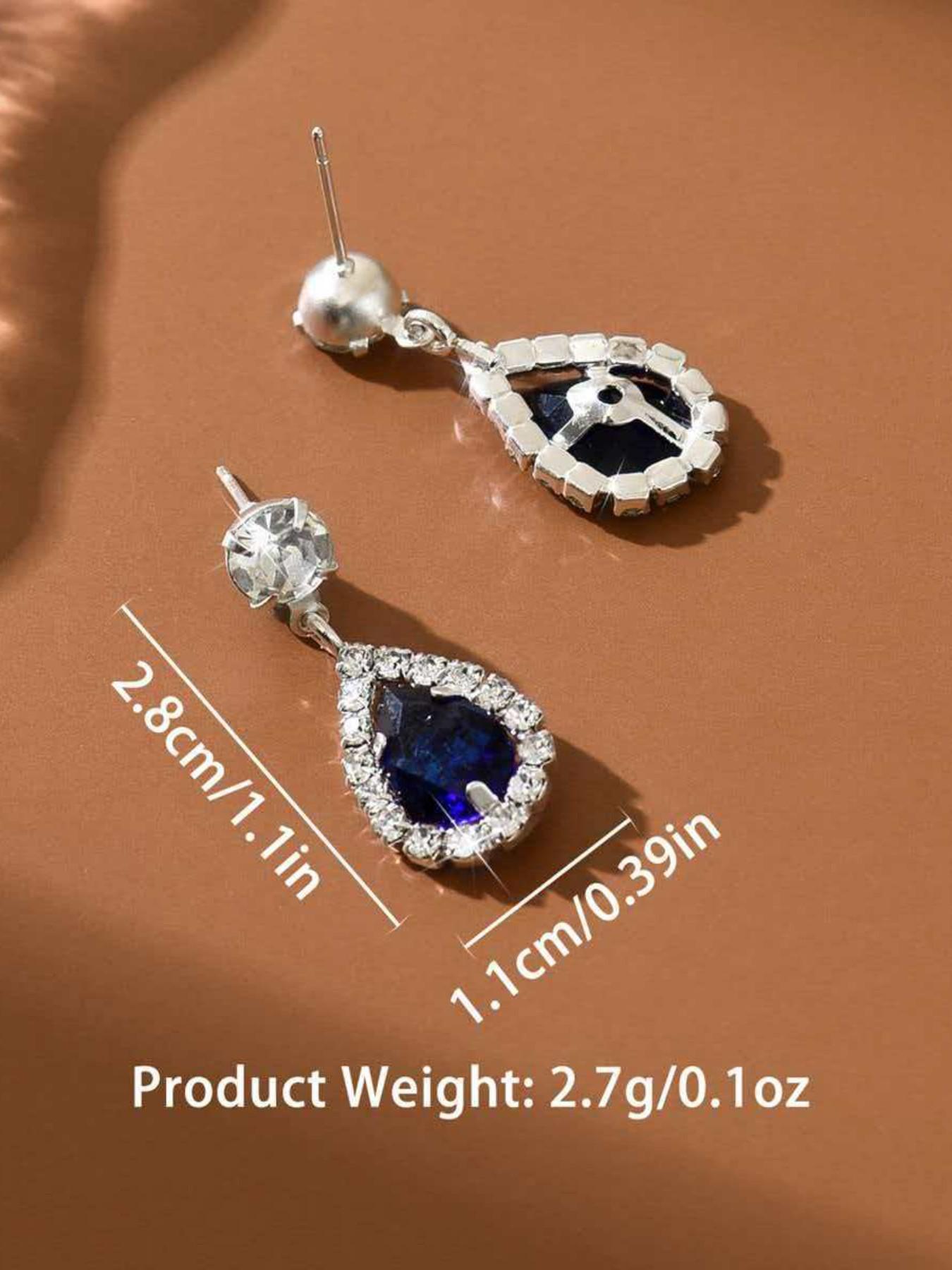 Luxury Teardrop Crystal Drop Earrings for Women, Sparkling Rhinestone Dangle Earrings, Elegant Bridal Wedding Jewelry, Party Prom Gift