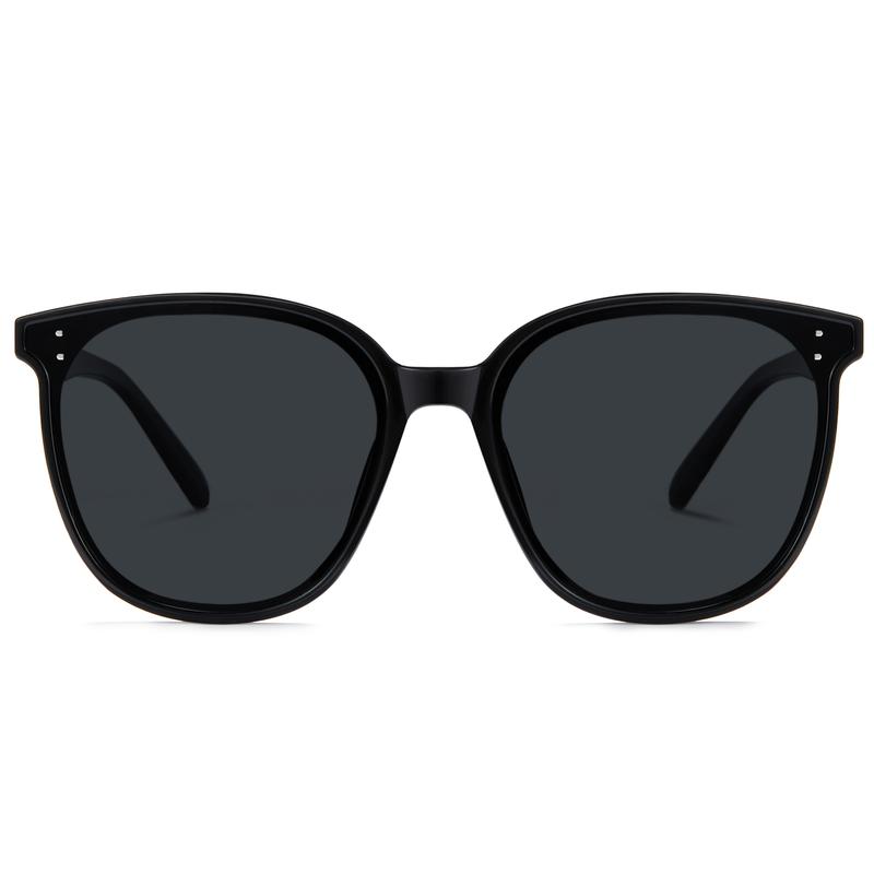 Cyxus Classic Oversized Black Frame Circular TAC Lenses Polarized Sunglasses Fashion Sunglasses Pop Korea Star Same Style Shades For Unisex Shades Birthday Gift - 1902