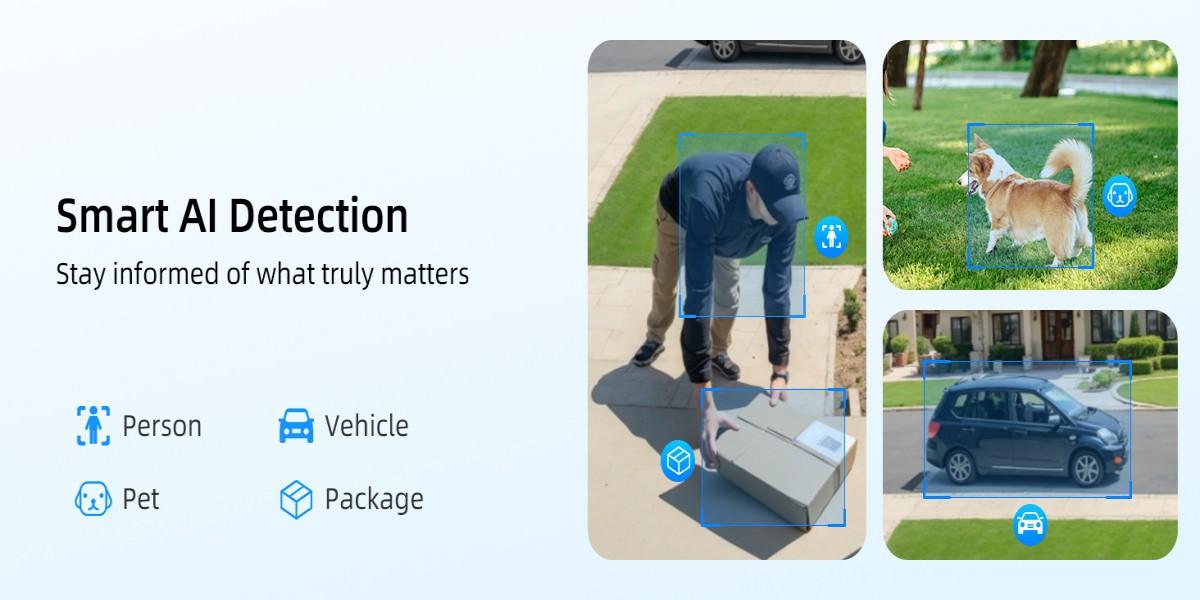 2K Smart Solar Camera, Wall-Mounted Night Vision Camera, Two-Way Audio WiFi Camera, Wireless Outdoor Waterproof, 7500mAh Camera, Mini Solar Camera, Subscription-Based AI Face Recognition/Vehicle/Pet Detection, Supports Cloud Storage, SD Card, TF Card