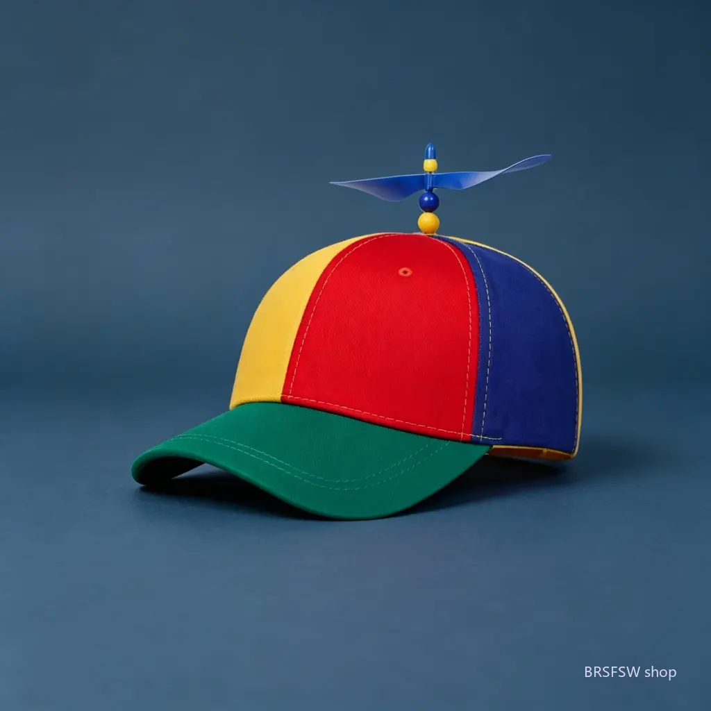 Unisex Adult Lightweight Cotton Baseball Cap - Colorful Rainbow Spinning Helicopter Propeller, Adjustable Snapback & Chin Strap, One Size Fits Most, Funny Novelty Party Festival Gear, Outdoor Sports Sun Visor Accessory Sohochic