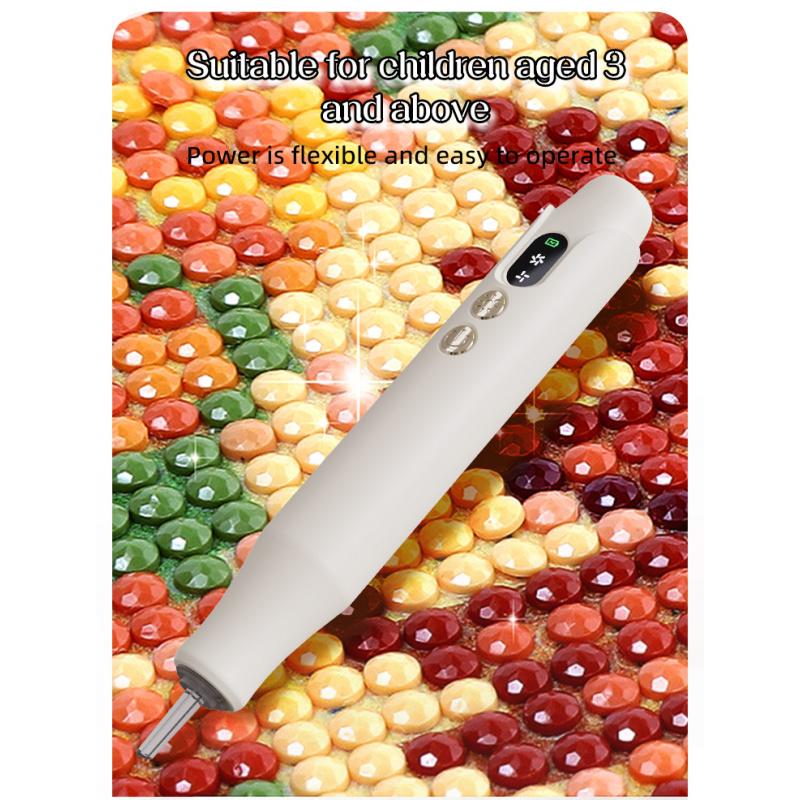 Electric diamond painting pen, wireless suction cup diamond painting pen, rechargeable, two adjustable suction modes, suitable for adults and children, complete accessories, perfect gift, diamond painting tool
