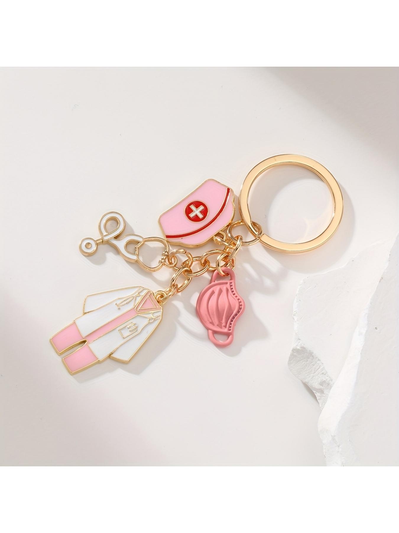 1pc Alloy Oil Drop Nurse Cap Keychain, Doctor Medical Staff Keyring, a Gift for Doctors