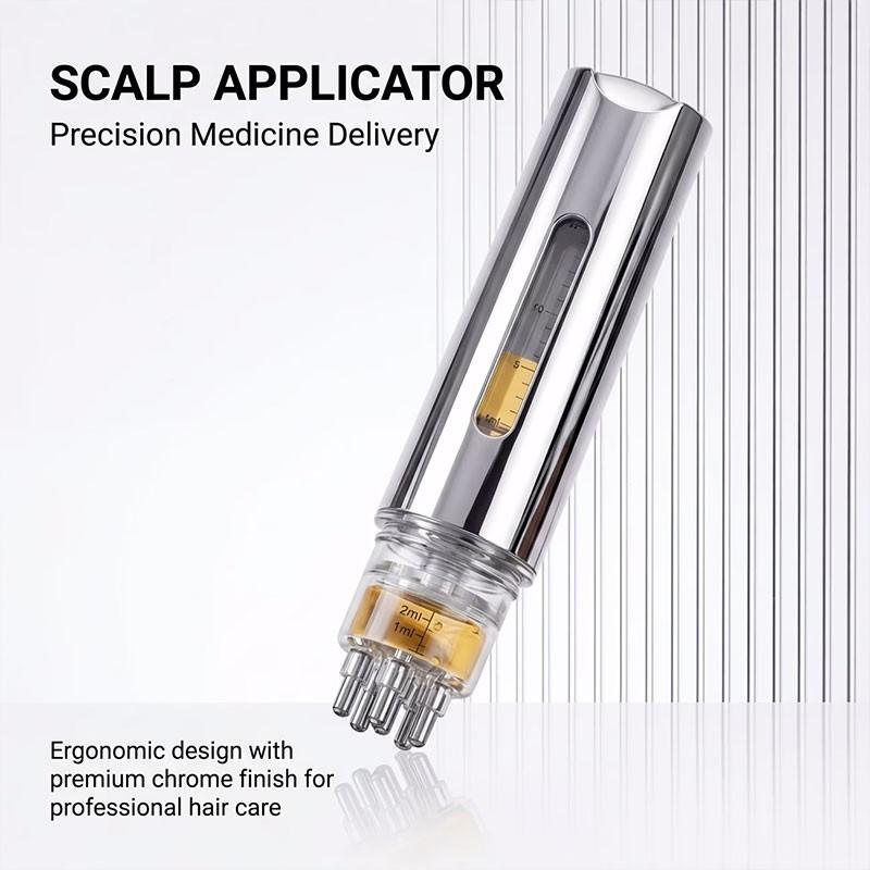 Large Capacity Scalp Dropper Set, Integrated Roller Massager, Precision Dose Control, Home Use Scalp Essence Guide Comb, 0.51oz