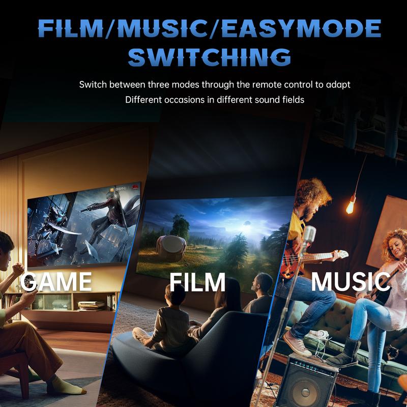 Bluetooth Soundbar With Subwoofer, 2.1 Heavy Bass Surround Sound System, TV Speaker, Home Theater Stereo, Bluetooth 5.0, AUX/USB/Optical/HD(ARC) Connection Audio Smartphone