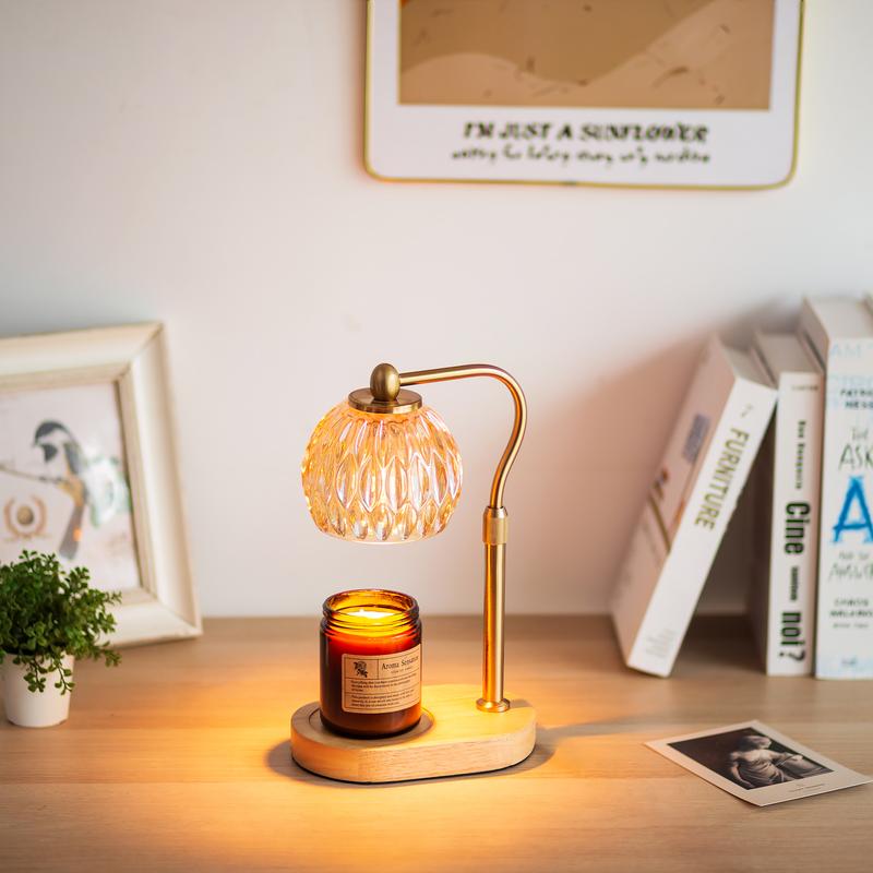 Candle Warmer Lamp with Timer: Dimmable Desk Lamp, for Scented Candle Jar Gift for Women Fragrance Vintage Home Decor Adjustable Height Dimmable Light Electric Melter with 2 Bulbs, Candle Heater, Valentine's Day gift
