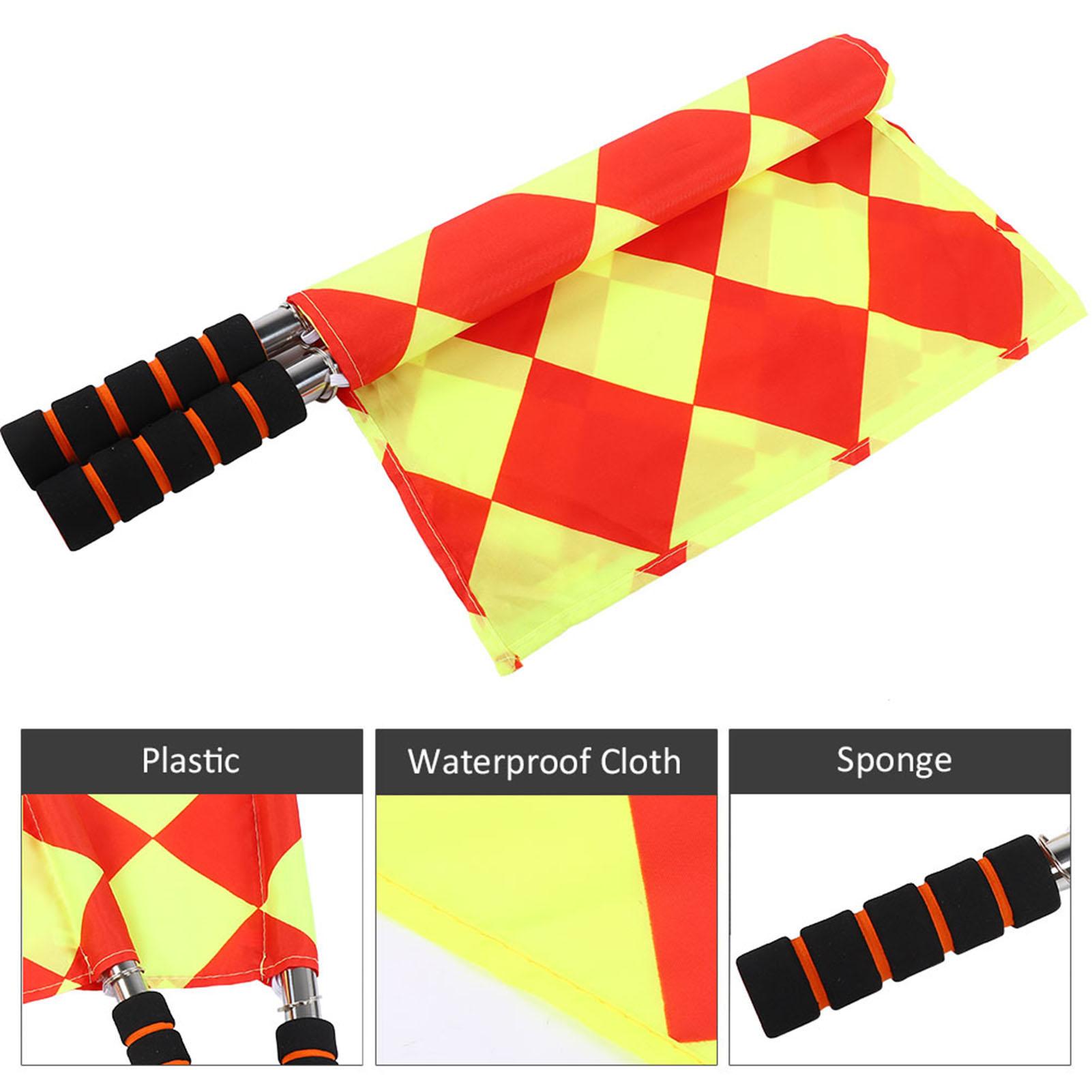 Referee Flag Field Soccer Duo Set | Includes Dedicated Storage Bag | Professional-Grade Visibility | The Practical Gift for Football Enthusiasts | Checkered