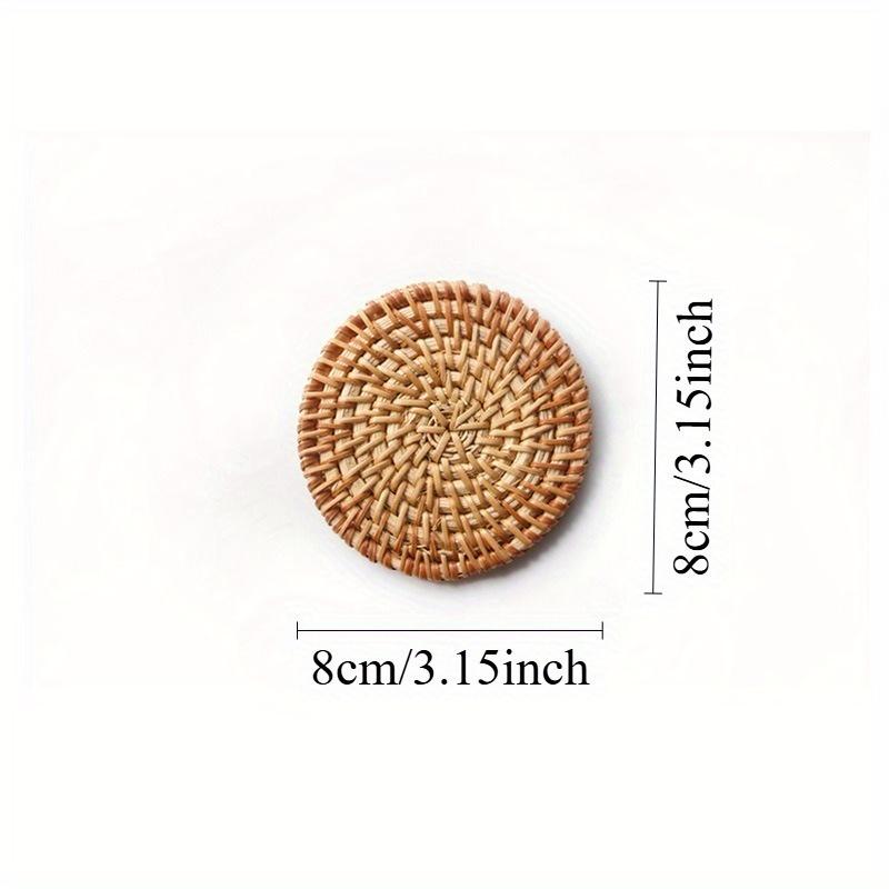 2pcs/4pcs Autumn-Inspired Rattan Braided Decorative Round Coaster - Elegant Home Decor Tableware Accessory