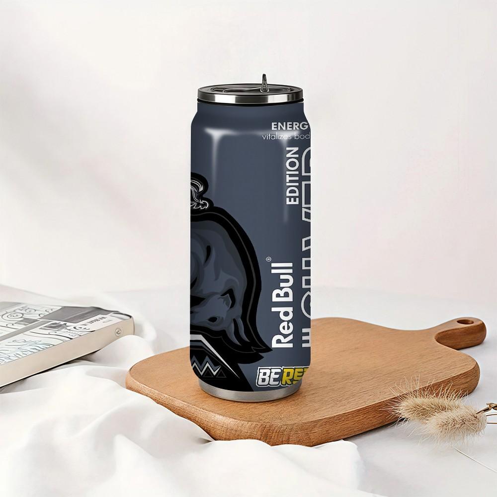 1pc 17oz Red Bull Silver Edition Tumbler with Lid, Vacuum Insulated Water Bottle, Summer Winter Drinkware, Outdoor Travel Accessories, Perfect Christmas & Valentine's Day Gift