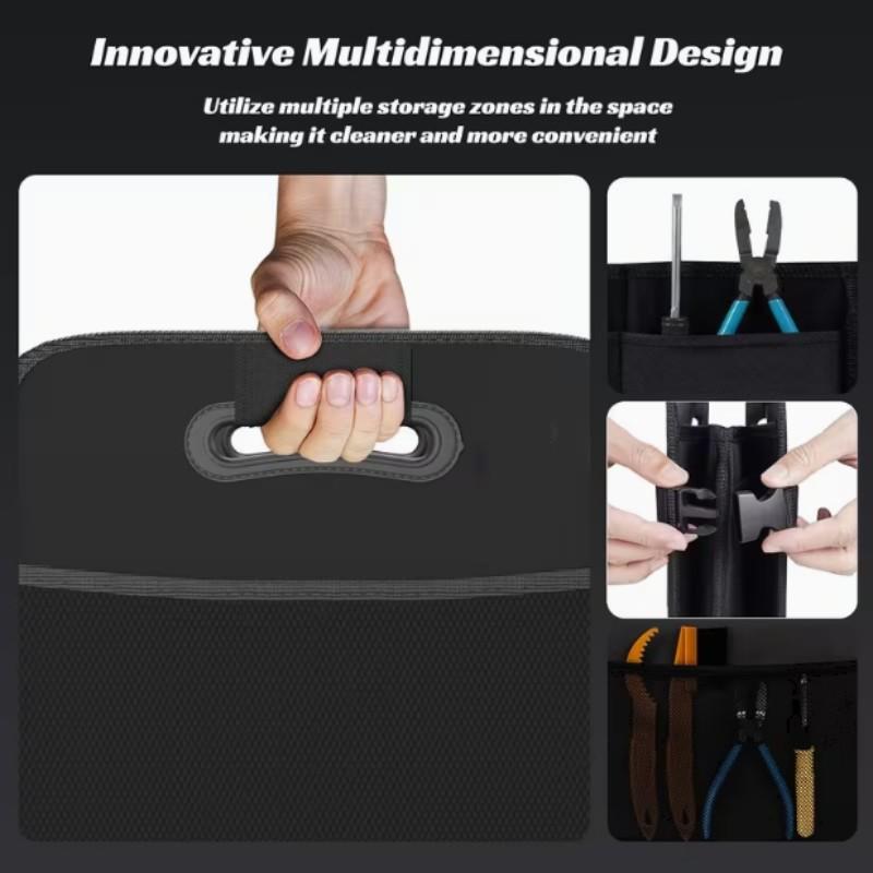 Foldable Car Trunk Organizer, Large Capacity Suv and Sedan Storage, Durable Automotive Organization, Multi-Compartment Tool Box
