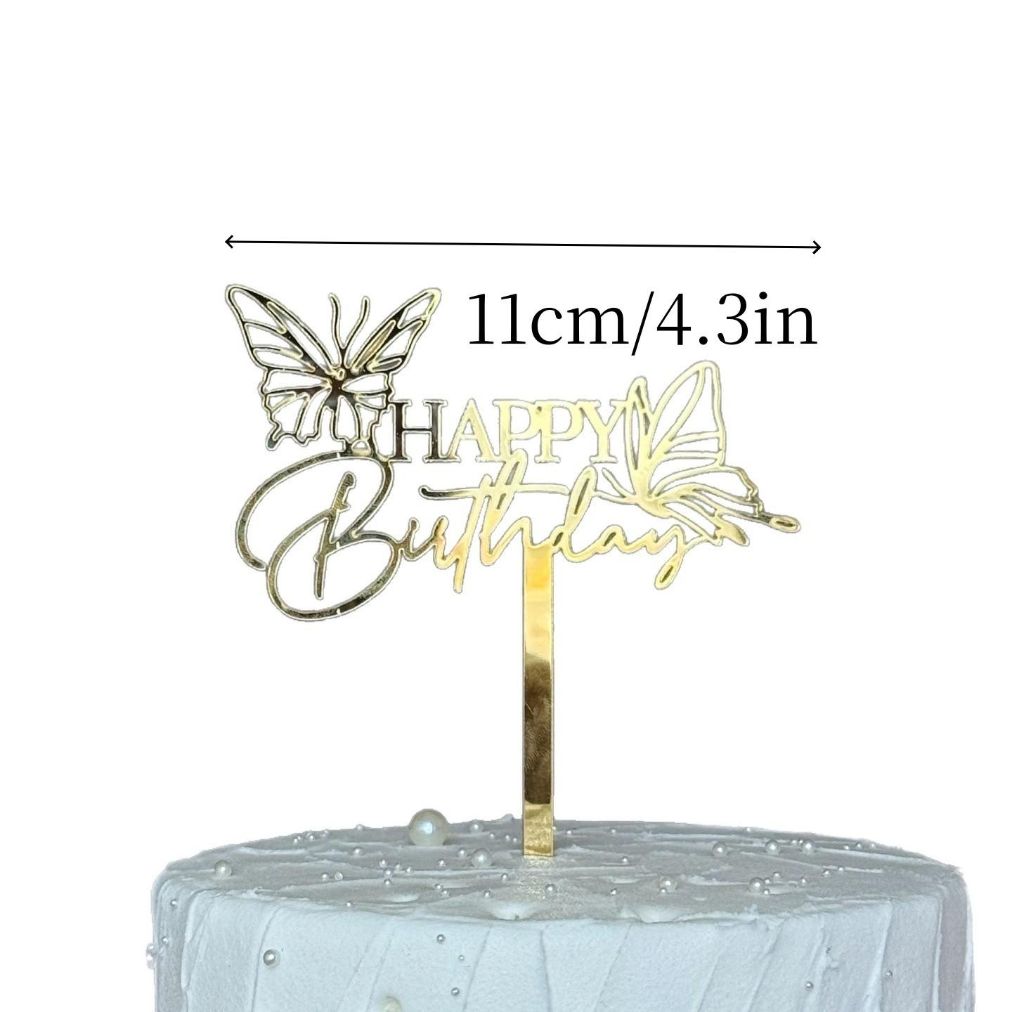 Acrylic Floral Series Birthday Cake Decoration, Happy Birthday Cake Topper, Party Supplies, 1pcs, Elegant Design for Celebrations