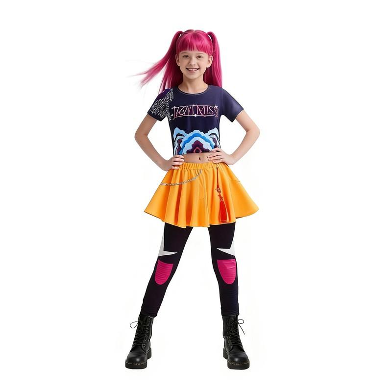 LOEL Girls Demon Singer Costume 12-13 Years Bold Design Top & Skort for Hunters Stage Dance Idol Cosplay Kids Halloween Outfit LOEL Girls Demon Singer Costume 12-13 Years Bold Design Top & Skort for Hunters Stage Dance Idol Cosplay Kids Halloween Outfit