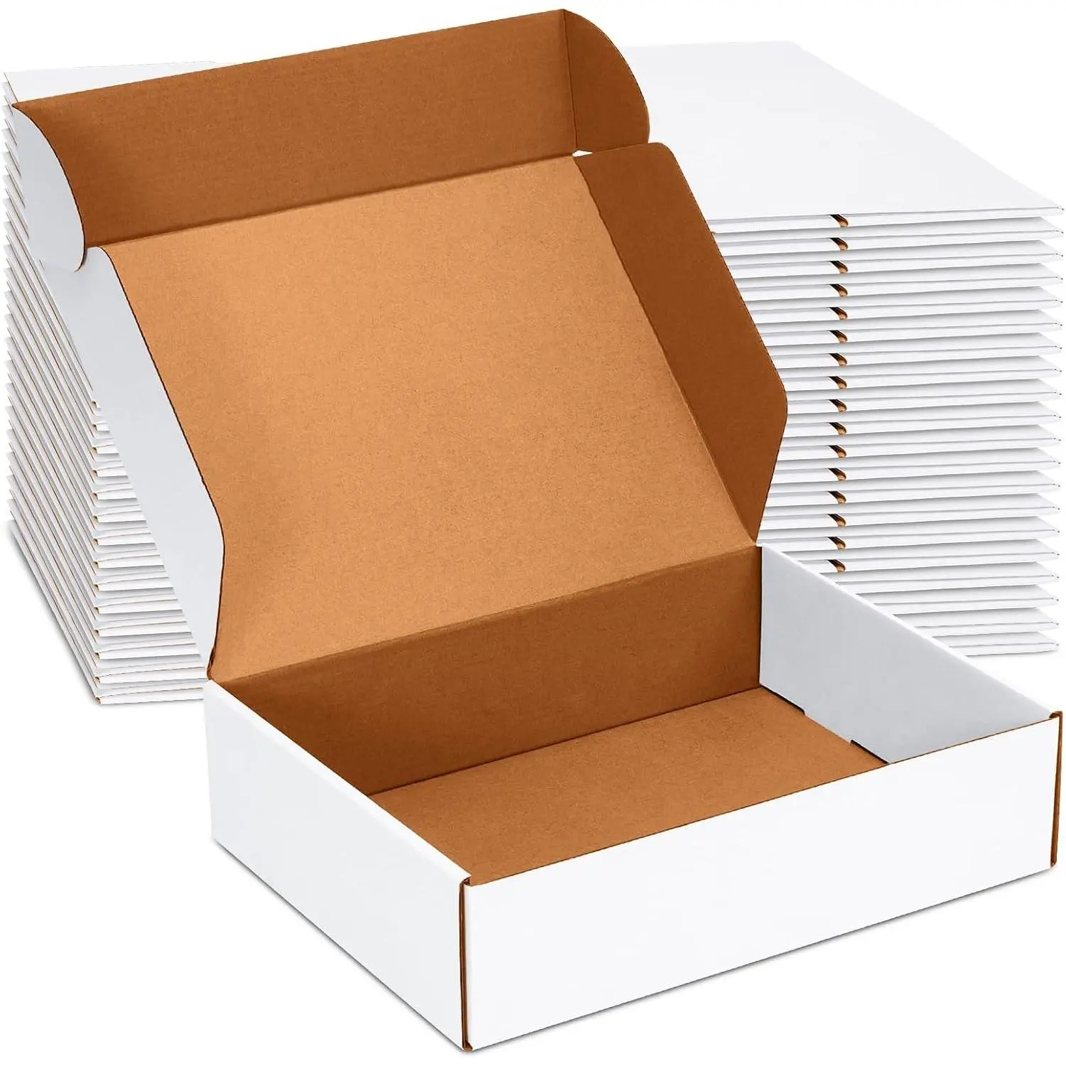 12x9x3 inch White Corrugated Cardboard Shipping Boxes Set of 20, Literature Mailer for Mailing Packing Moving and Storage