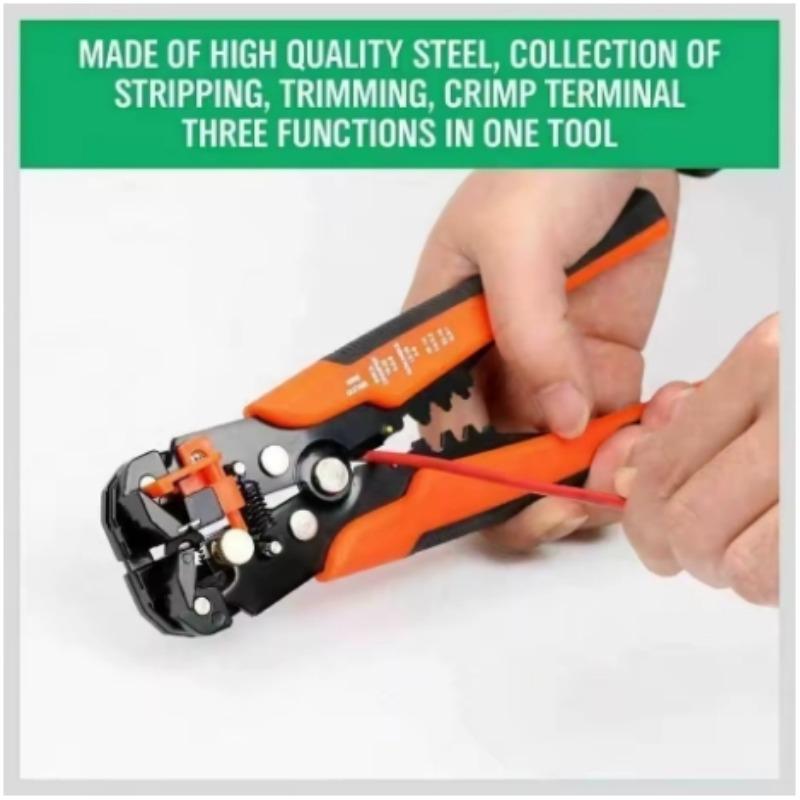 8-Inch Automatic Wire Stripping Pliers - Multi-Function Electrical Tool for Pressing, Breaking, Pulling & Peeling Wires