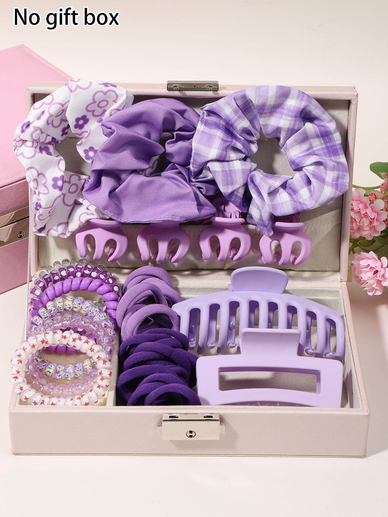 Purple sweet hair accessories set (65 pieces), with light purple and ...