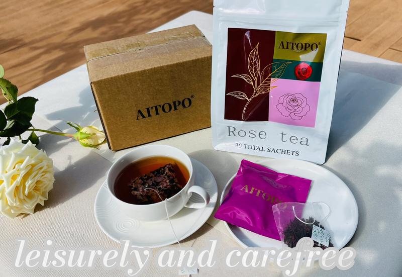 AITOPO Chinese Pu'er Rose Tea 60g （2g*30bags ）Healthy Wellness Tea for Valentine's Day Buy one, get one free