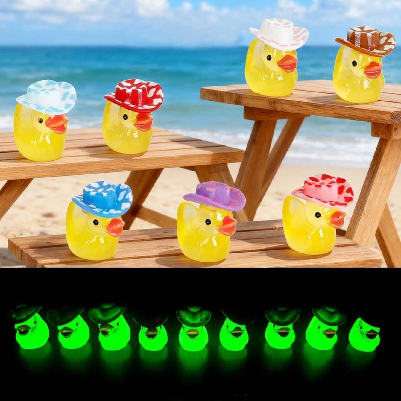 Mini Resin 3D Duck Figurines, 5-60pcs Set, Solid Color, Ideal for Water Landscapes, Garden Decor, DIY Craft Supplies, 3D Duck Ornaments