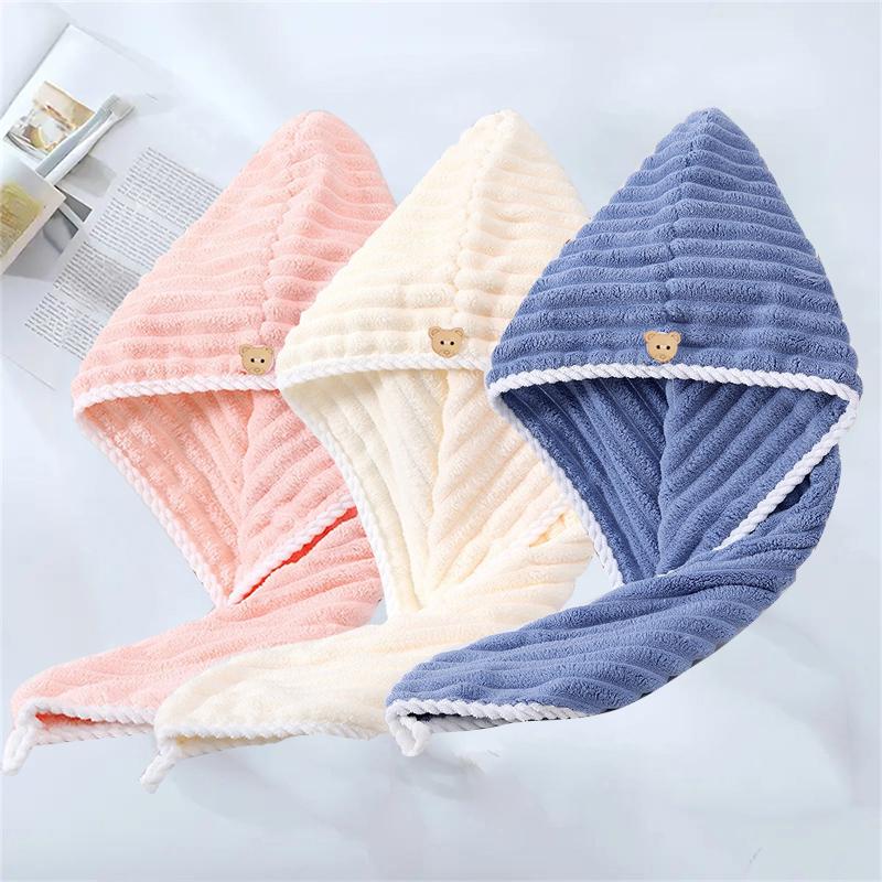 3 Pcs Premium Quick-Drying Microfiber Hair Towel Wrap, Super Absorbent, Soft & Comfortable, Ideal for Frizzy Hair, Lightweight Bathroom & Home Essential