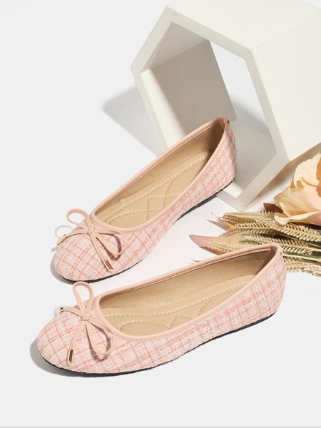 Women's Round Toe Slip-On Ballet Flats, Fashion Flat Shoes, Soft Sole Comfortable Casual Shoes, Elegant Bow Design, Perfect for Walking & Shopping