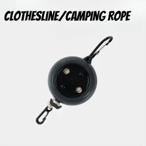 Portable Windproof Anti-Slip Retractable Clothesline for Outdoor Travel & Camping, Punch-Free Invisible Telescopic Laundry Drying Rope for Indoor Use