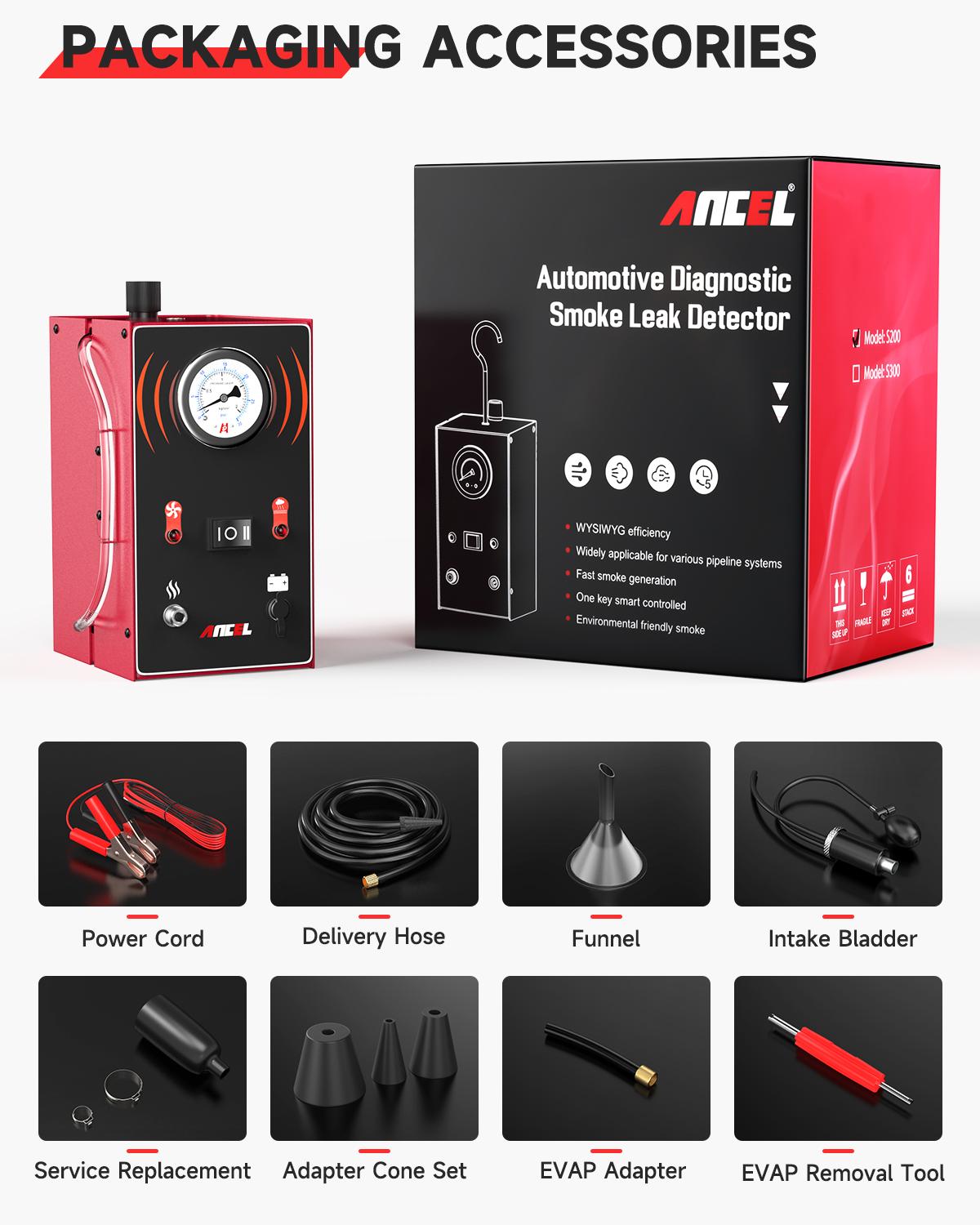 ANCEL S300 Automotive EVAP Smoke Machine Diagnostic Vacuum Leak Detection Tester ANCEL S300 Automotive EVAP Smoke Machine Diagnostic Vacuum Leak Detection Tester