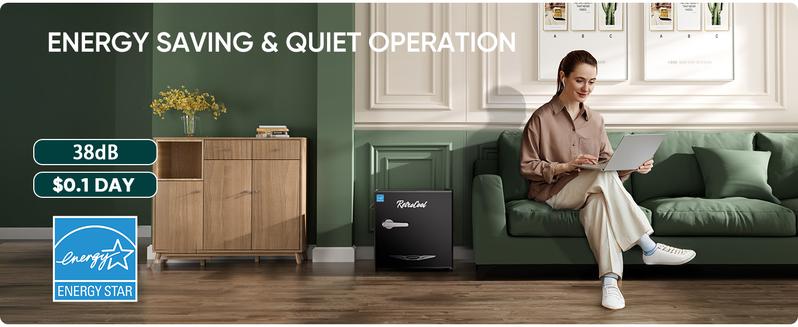 Upstreman retro mini fridges 1.7 Cu.Ft Pink Classic Metal Handle Side Bottle Opener Adjustable Thermostat Energy Saving Compact Refrigerator for Office Bedroom Dorm FR17 Pro