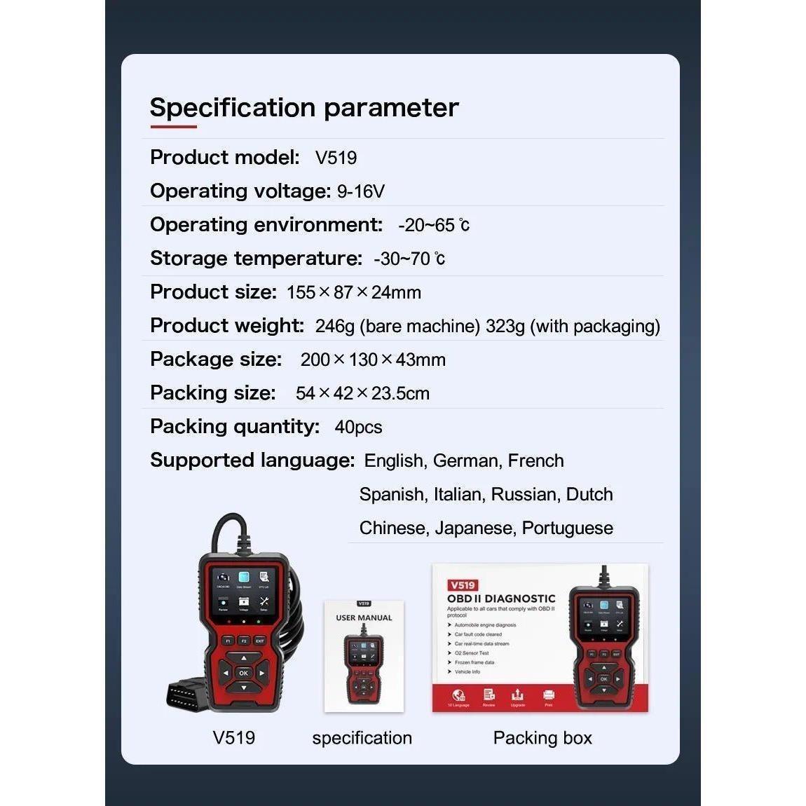 Portable OBD II Port Scanner Live Data Professional Mechanic OBD2 Diagnostic Code Reader Tool For Check Engine Light Battery Voltage automotive Testing functionality complete Portable OBD II Port Scanner Live Data Professional Mechanic OBD2 Diagnostic Code Reader Tool For Check Engine Light Battery Voltage automotive Testing functionality complete