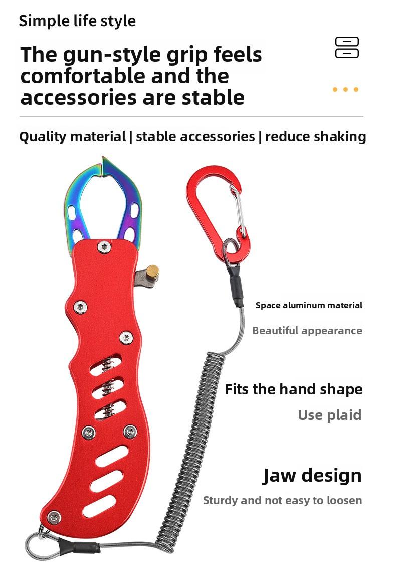 304 Stainless Steel Fish Lip Grip Tool Color Titanium Coating Portable Mini Fishing Pliers Hook Remover for Outdoor Angler