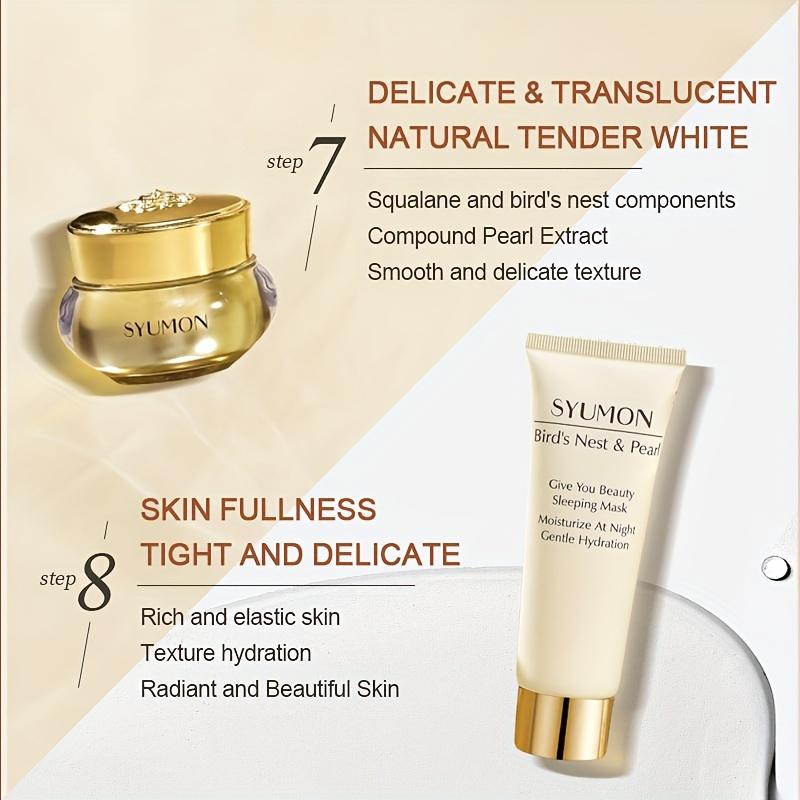 Bird's Nest  Anti-Aging Skincare Set Gently Care For The Skin A Complete Skincare Routine Beauty Skincare Gift Set, Including Face Mask，Lady Cream，Cleanser, Toner, Lotion, Essence, Cream, Eye Cream, Suitable For Wife, Ladies, Mother's Day, Valentine's Day