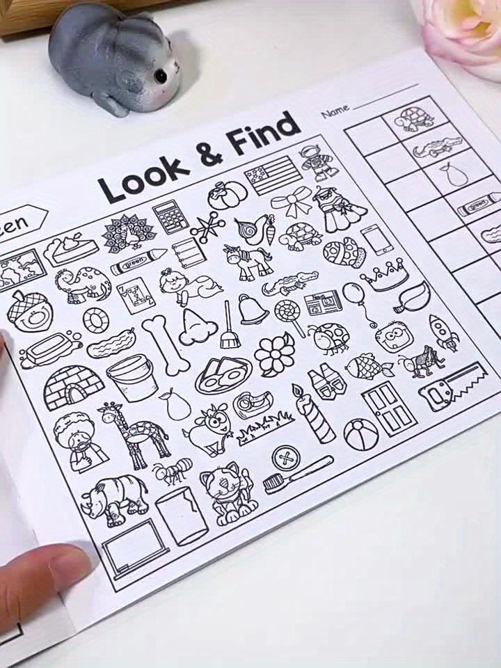 Children'S Interactive Find And Find Coloring Book - Find Games, Hidden Object Pictures And Matching Exercises, Improves Concentration And Fine Motor Skills, Christmas Gift, Paper Material, No Batteries Required, Educational Playtime, Fun Design.