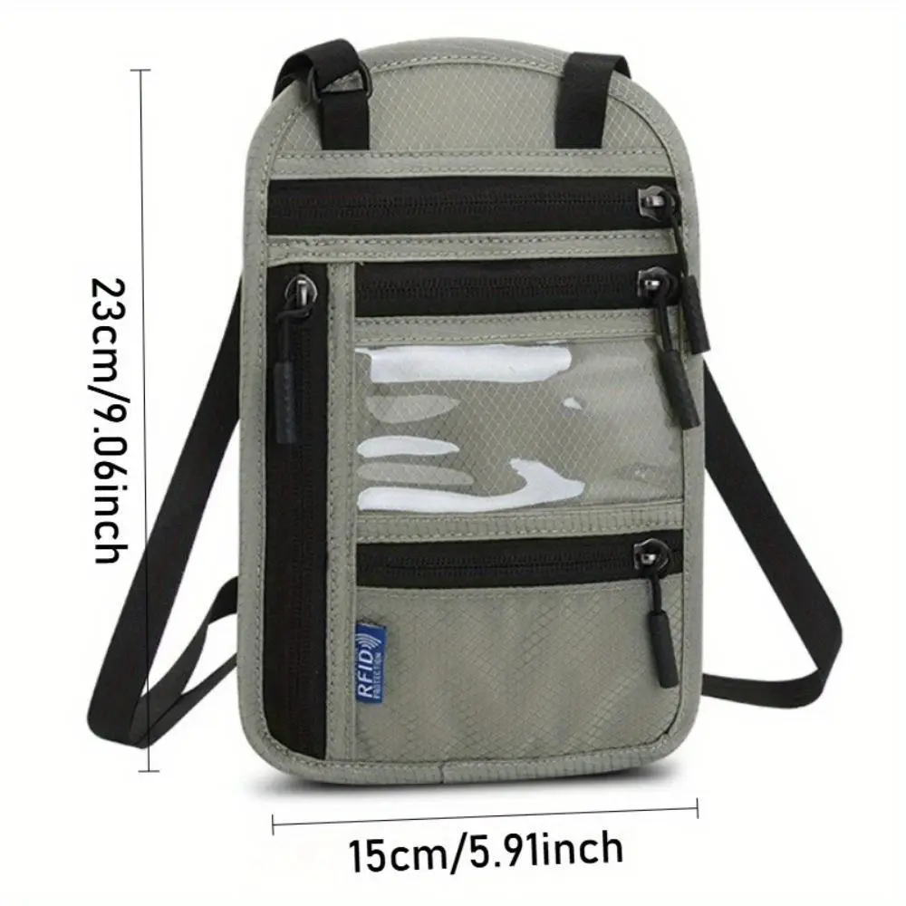 JSERYISGN Multi-Function Travel Neck Wallet | RFID-Blocking Security | Crossbody Design | Protects Passport, Tickets, ID
