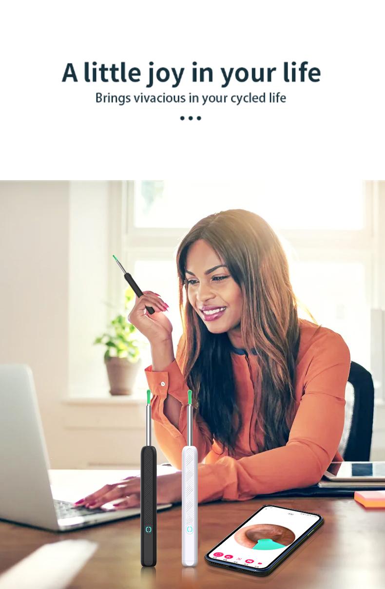 Portable earwax removal tool set with camera, C-type charging, waterproof endoscope ear cleaning tool, winter gift set, New Year gift