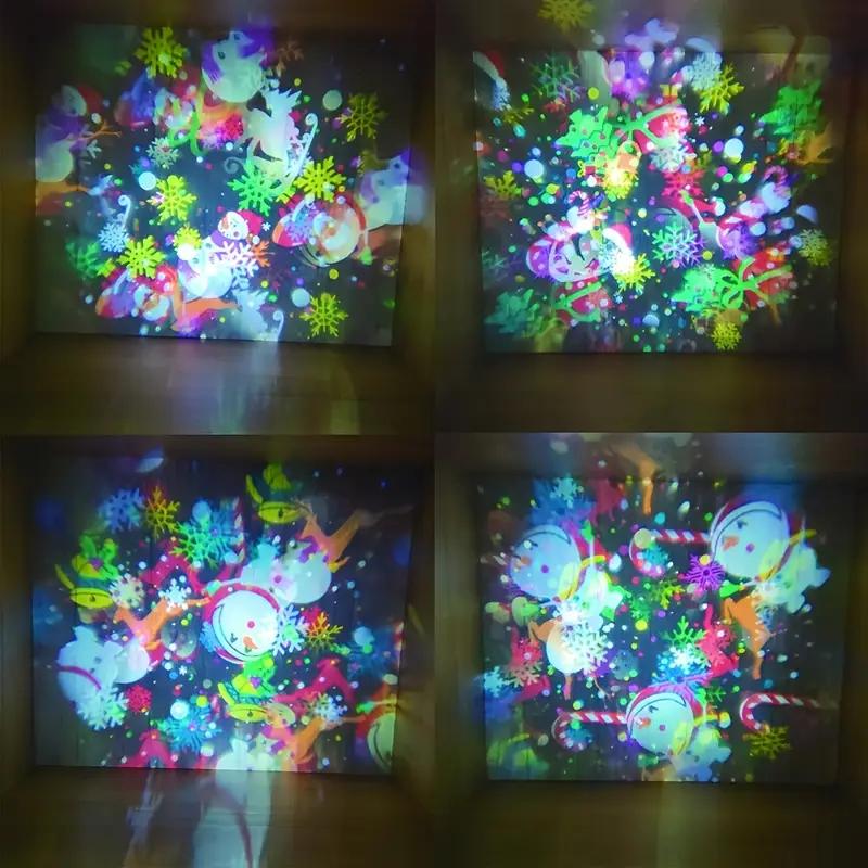 20 types of Christmas projection lights, holiday lighting display projector dynamic patterns, USB power supply, 270 degrees, suitable for courtyard, Christmas, New Year, Halloween, Thanksgiving, fence, house decoration lighting, Outdoor Landscape Lighting