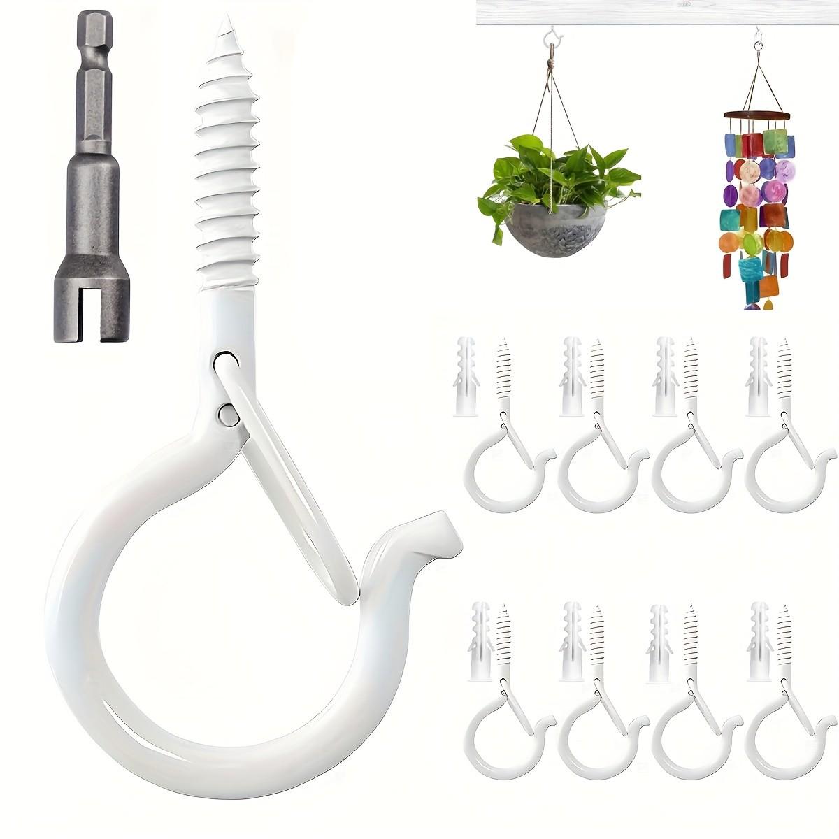 12/30/46 heavy-duty rust-proof ceiling hook sets, Adjustable hooks, Hanger Connector Hooks, suitable for outdoor/indoor use, coated adjustable iron hanging clips, with ceiling tools, suitable for lamps, plant hanging baskets