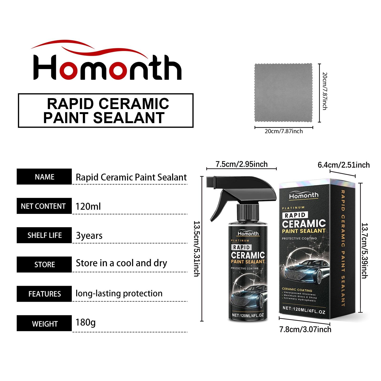 Car High-Gloss Coating Spray, Rain-Repellent Hydrophobic Glass Cleaner, Long-Lasting Dirt Protection, Enhanced Driving Visibility