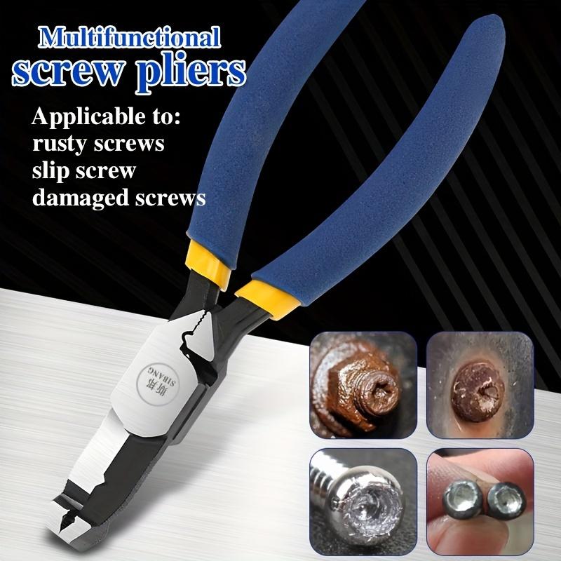 1PC Multi‑Functional Screw Pliers, Special Nail‑Removing Pliers for Rusted & Stripped Screws, Woodworking Pliers for Pulling Damaged, Rusted and Stripped Nails, Ideal for Home Decoration, Industrial Machinery Maintenance and Old Screw Removal