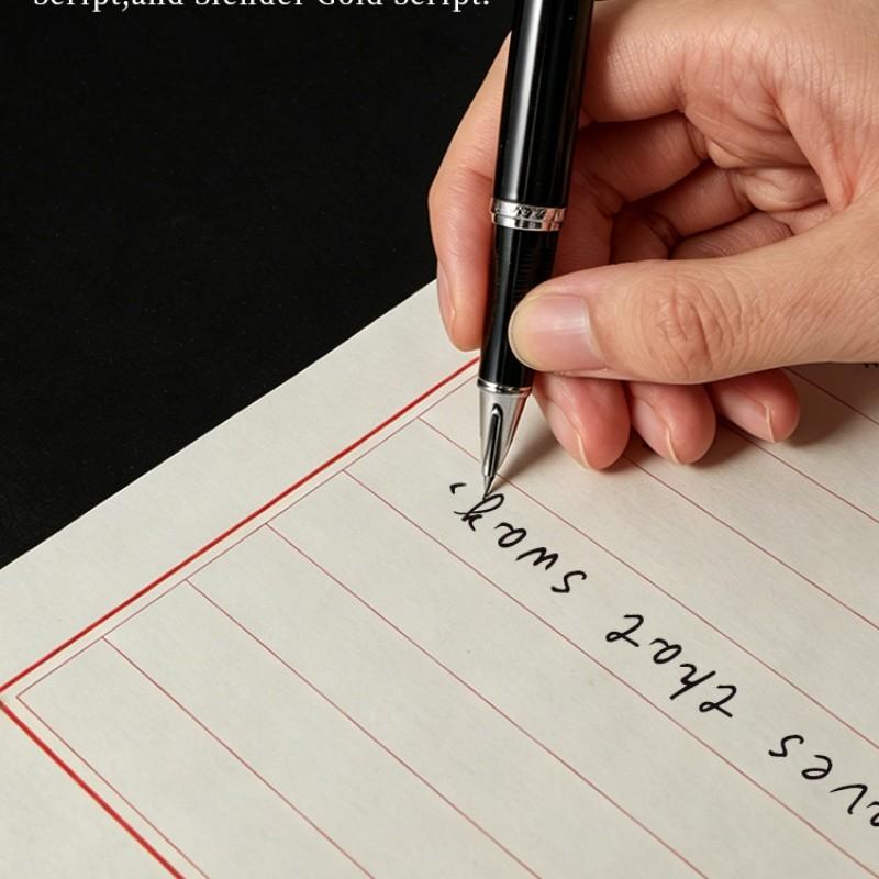 Liupintang Fude Nib Calligraphy Fountain Pen – Smooth Writing Pen for Beautiful Handwriting & Signature, Gift Set with 12 Ink Cartridges