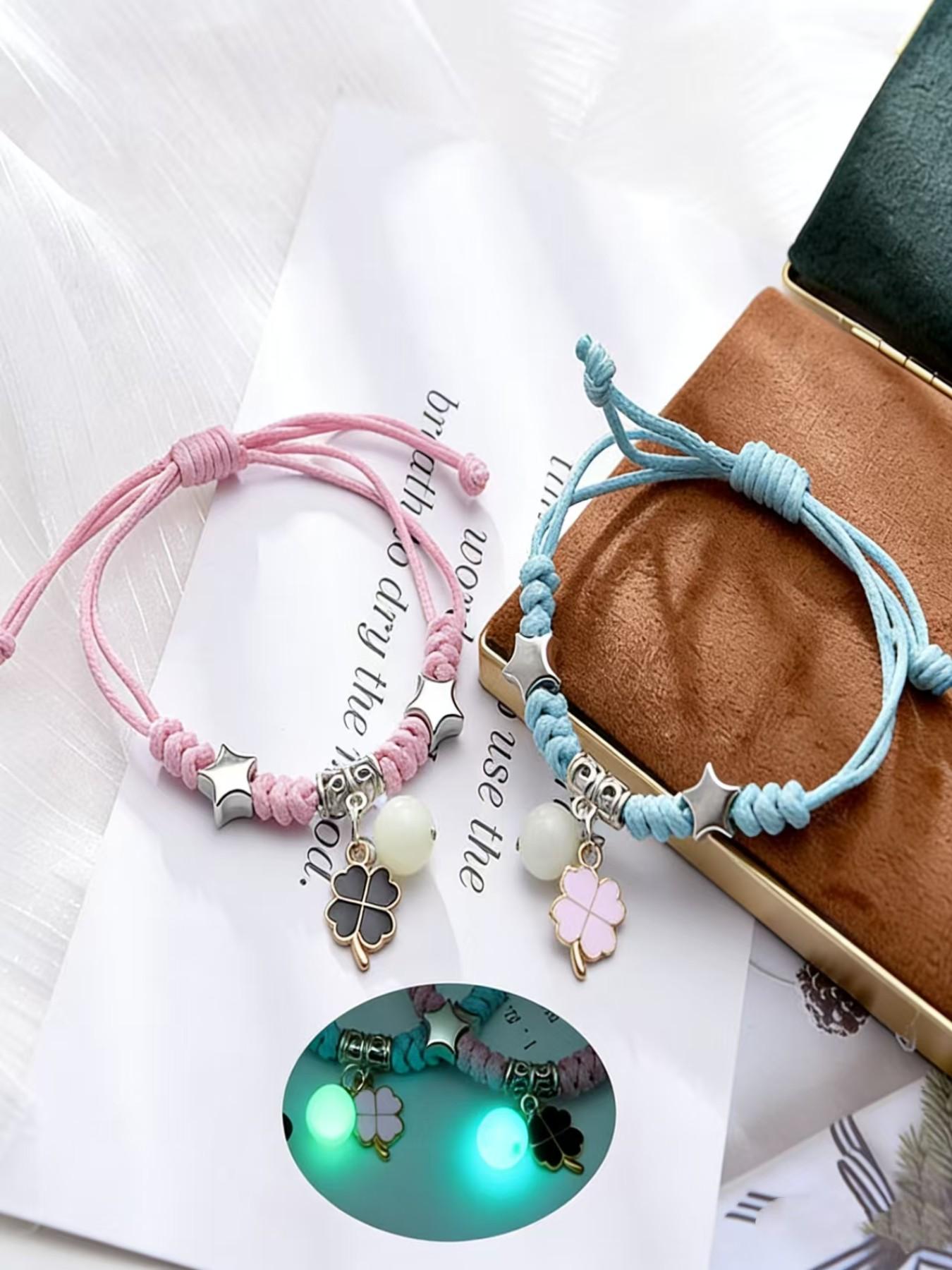 Glow-In-The-Dark Bracelet for Women, Student Friendship Band, Luminous Wristband for Couples, Unisex Night Light Accessory